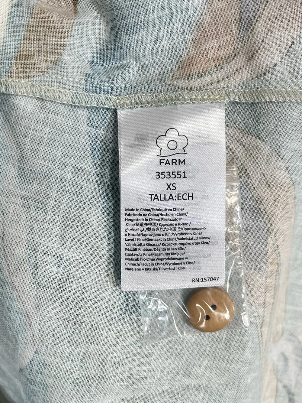 NWT Farm Rio Off-White Royal Sea Collared Lenzing™ Ecovero™ Euroflax™ Midi Dress - Picture 12 of 12